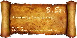 Blumberg Szergiusz névjegykártya